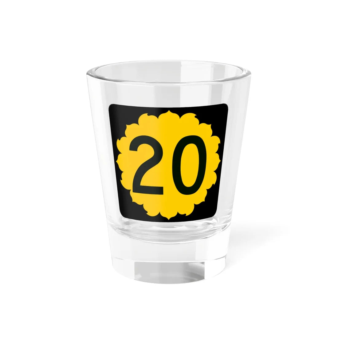 K-20 (Kansas) (Road Sign) Shot Glass 1.5oz 1.5oz - Go Mug Yourself