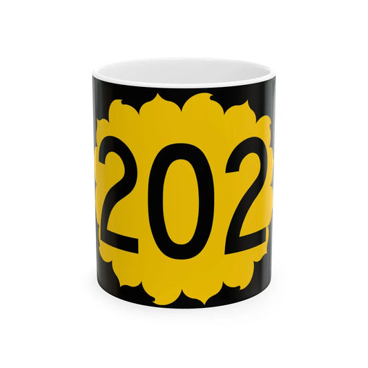 K-202 (Kansas) (Road Sign) White Coffee Mug 11oz - Go Mug Yourself