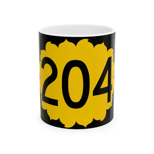 K-204 (Kansas) (Road Sign) White Coffee Mug 11oz - Go Mug Yourself