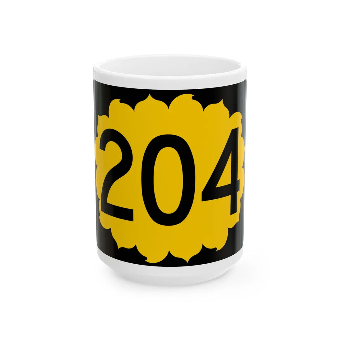 K-204 (Kansas) (Road Sign) White Coffee Mug 15oz - Go Mug Yourself