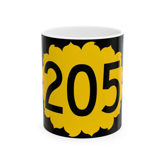 K-205 (Kansas) (Road Sign) White Coffee Mug 11oz - Go Mug Yourself