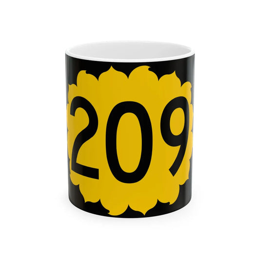 K-209 (Kansas) (Road Sign) White Coffee Mug 11oz - Go Mug Yourself