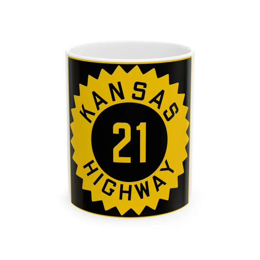 K-21 1926 (Kansas) (Road Sign) White Coffee Mug 11oz - Go Mug Yourself
