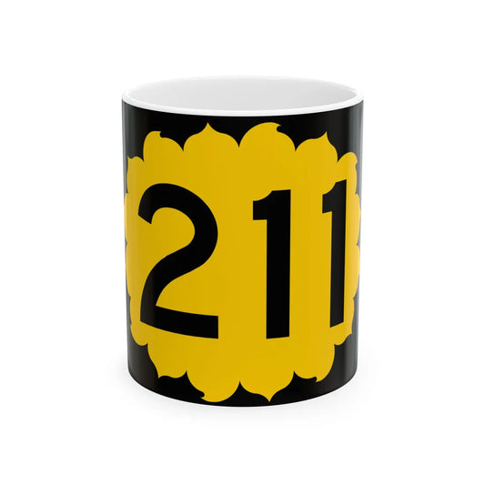 K-211 (Kansas) (Road Sign) White Coffee Mug 11oz - Go Mug Yourself