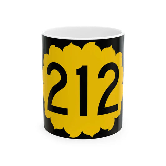 K-212 (Kansas) (Road Sign) White Coffee Mug 11oz - Go Mug Yourself