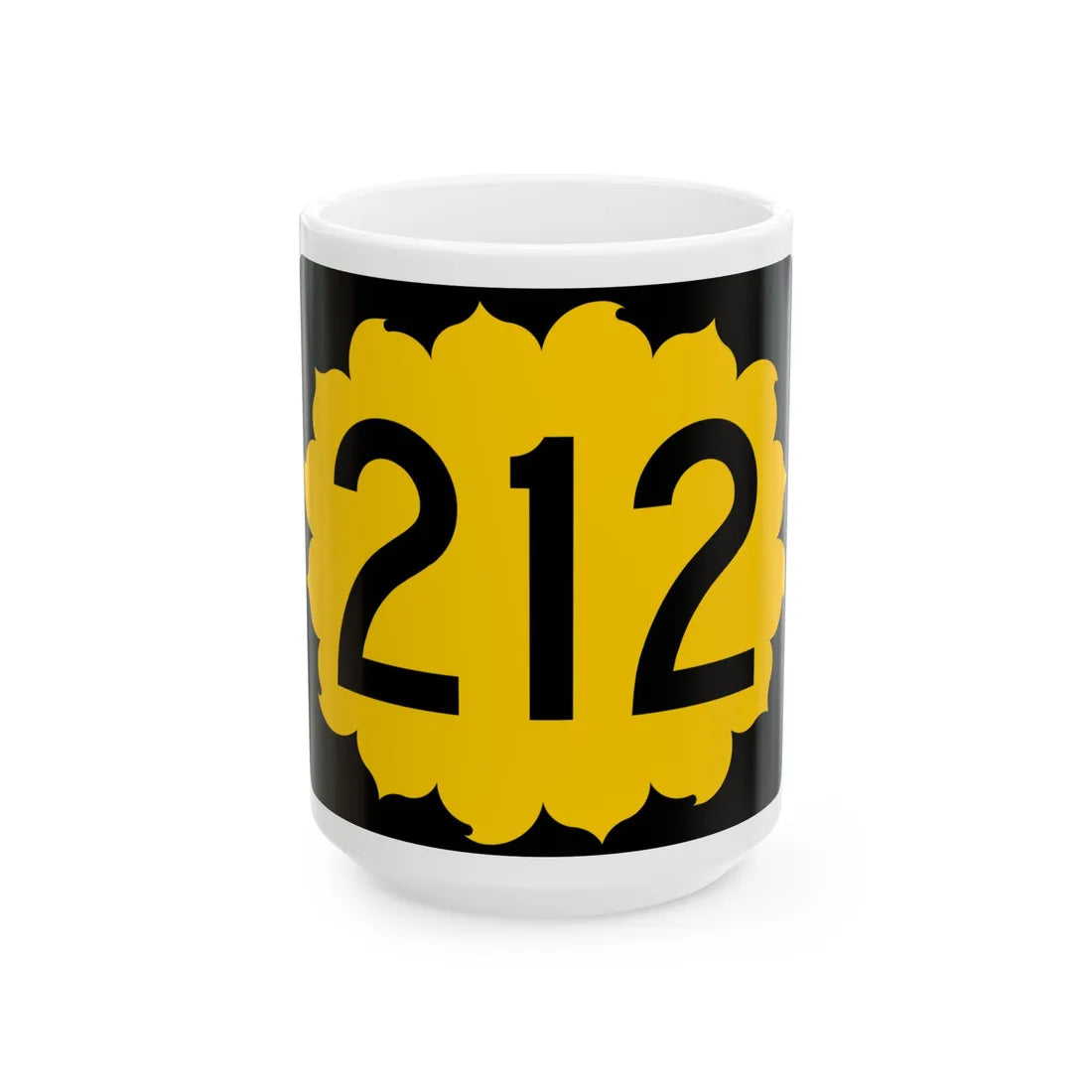 K-212 (Kansas) (Road Sign) White Coffee Mug 15oz - Go Mug Yourself