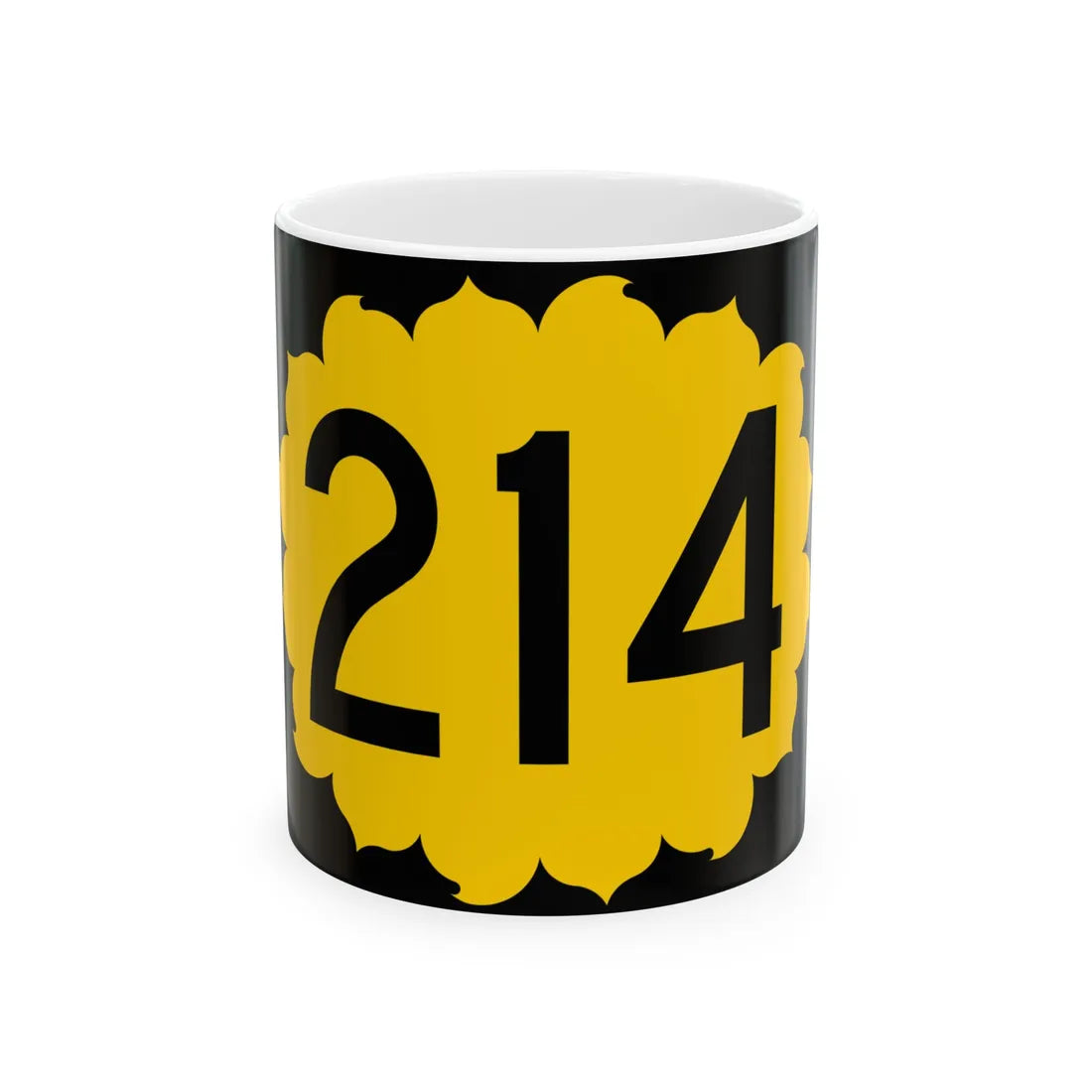 K-214 (Kansas) (Road Sign) White Coffee Mug 11oz - Go Mug Yourself