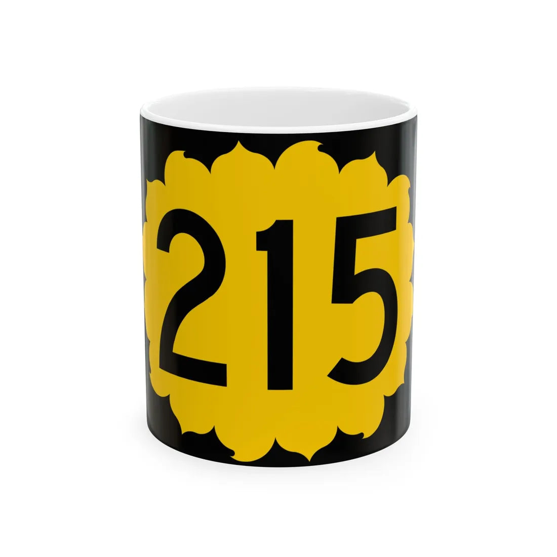 K-215 (Kansas) (Road Sign) White Coffee Mug 11oz - Go Mug Yourself