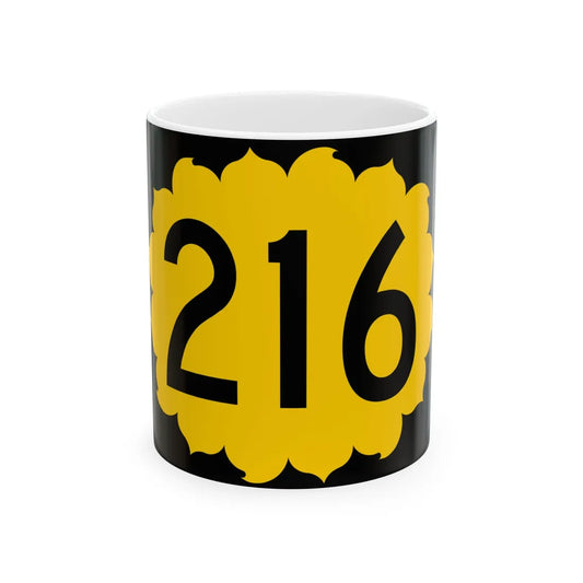 K-216 (Kansas) (Road Sign) White Coffee Mug 11oz - Go Mug Yourself