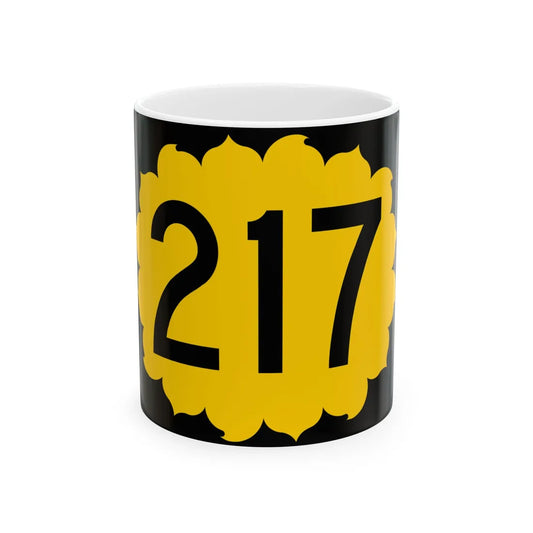 K-217 (Kansas) (Road Sign) White Coffee Mug 11oz - Go Mug Yourself