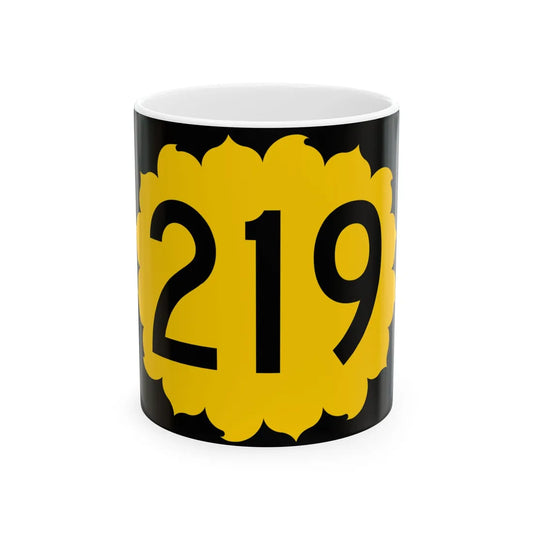 K-219 (Kansas) (Road Sign) White Coffee Mug 11oz - Go Mug Yourself