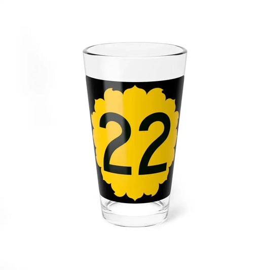 K-22 (Kansas) (Road Sign) Pint Glss 16oz 16oz - Go Mug Yourself
