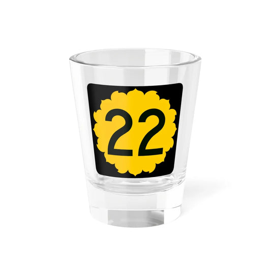 K-22 (Kansas) (Road Sign) Shot Glass 1.5oz 1.5oz - Go Mug Yourself