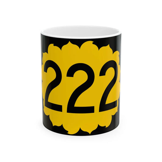 K-222 (Kansas) (Road Sign) White Coffee Mug 11oz - Go Mug Yourself