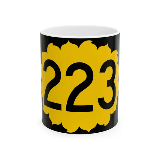 K-223 (Kansas) (Road Sign) White Coffee Mug 11oz - Go Mug Yourself