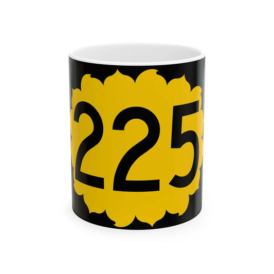 K-225 (Kansas) (Road Sign) White Coffee Mug 11oz - Go Mug Yourself