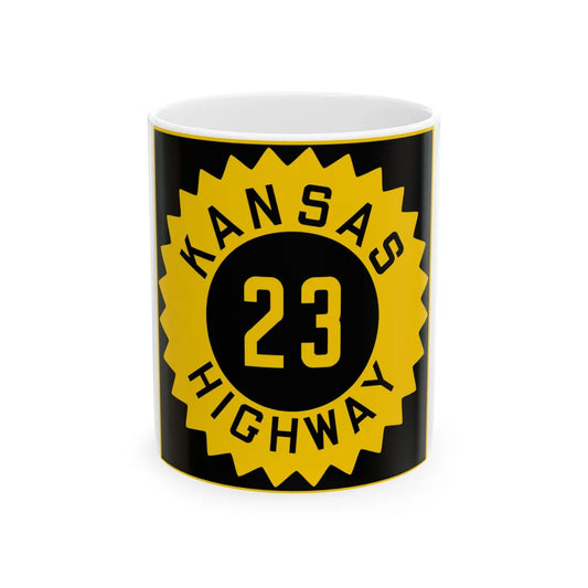 K-23 1926 (Kansas) (Road Sign) White Coffee Mug 11oz - Go Mug Yourself