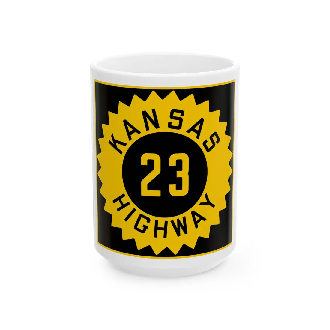 K-23 1926 (Kansas) (Road Sign) White Coffee Mug 15oz - Go Mug Yourself