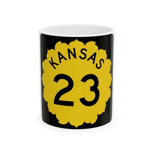 K-23 1962 (Kansas) (Road Sign) White Coffee Mug 11oz - Go Mug Yourself