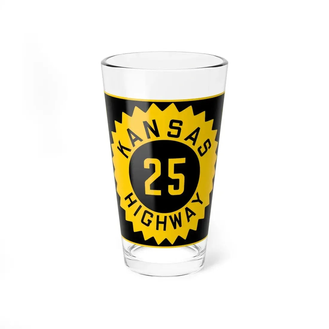 K-25 1926 (Kansas) (Road Sign) Pint Glss 16oz 16oz - Go Mug Yourself