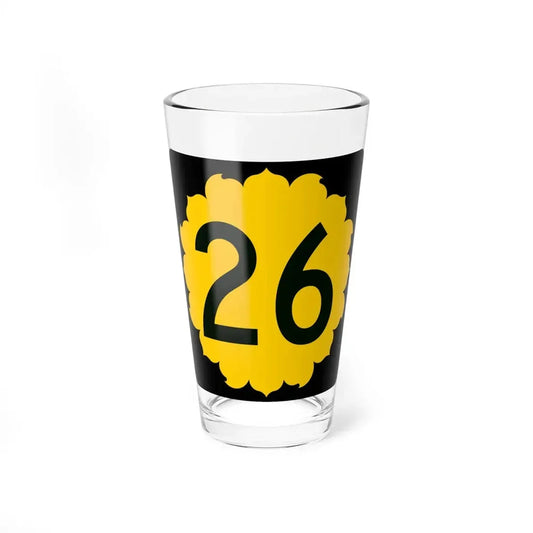 K-26 (Kansas) (Road Sign) Pint Glss 16oz 16oz - Go Mug Yourself