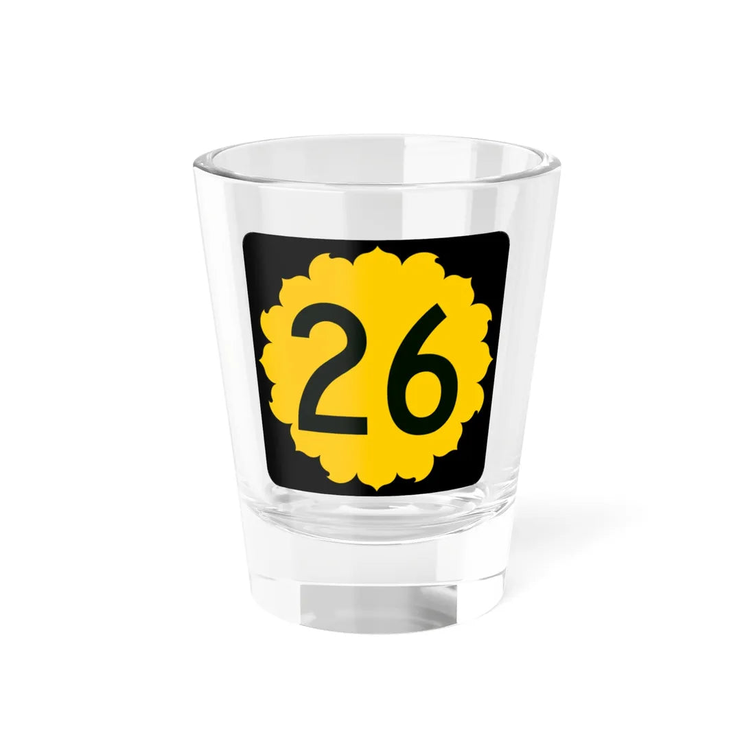 K-26 (Kansas) (Road Sign) Shot Glass 1.5oz 1.5oz - Go Mug Yourself