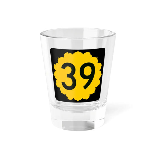 K-39 (Kansas) (Road Sign) Shot Glass 1.5oz 1.5oz - Go Mug Yourself