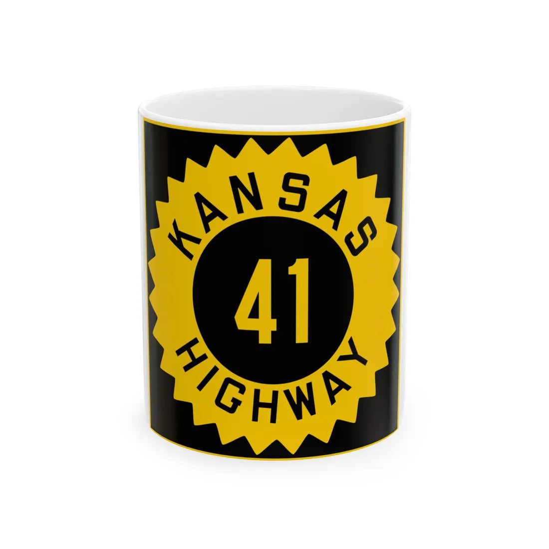 K-41 1926 (Kansas) (Road Sign) White Coffee Mug 11oz - Go Mug Yourself