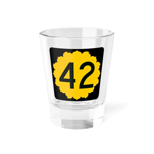 K-42 (Kansas) (Road Sign) Shot Glass 1.5oz 1.5oz - Go Mug Yourself