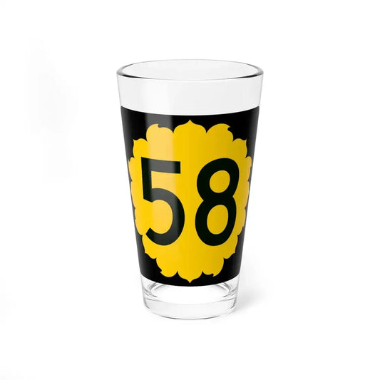 K-58 (Kansas) (Road Sign) Pint Glss 16oz 16oz - Go Mug Yourself