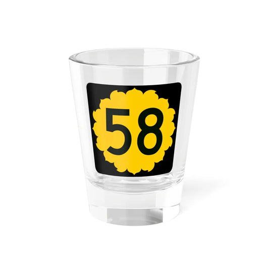 K-58 (Kansas) (Road Sign) Shot Glass 1.5oz 1.5oz - Go Mug Yourself