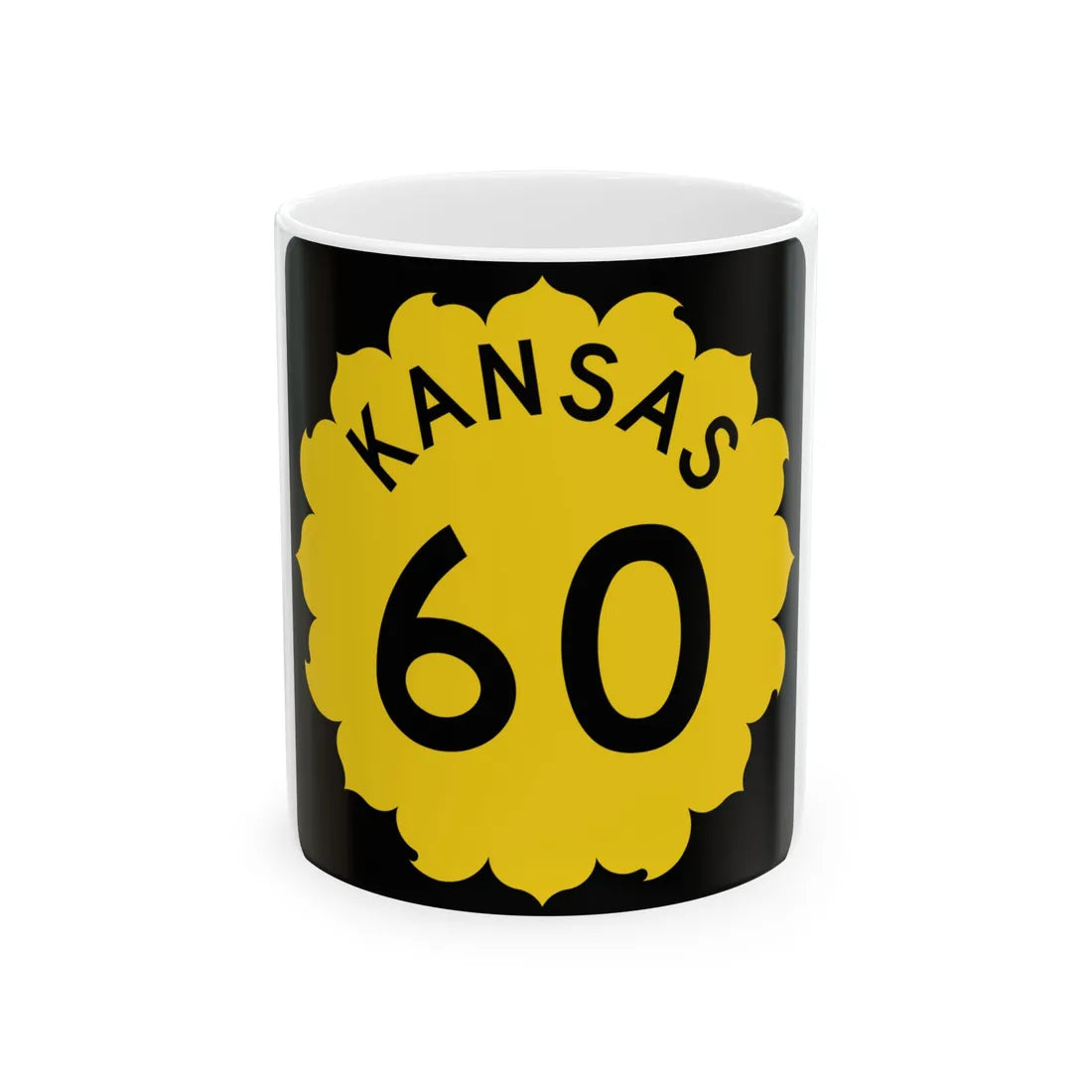 K-60 1962 (Kansas) (Road Sign) White Coffee Mug 11oz - Go Mug Yourself