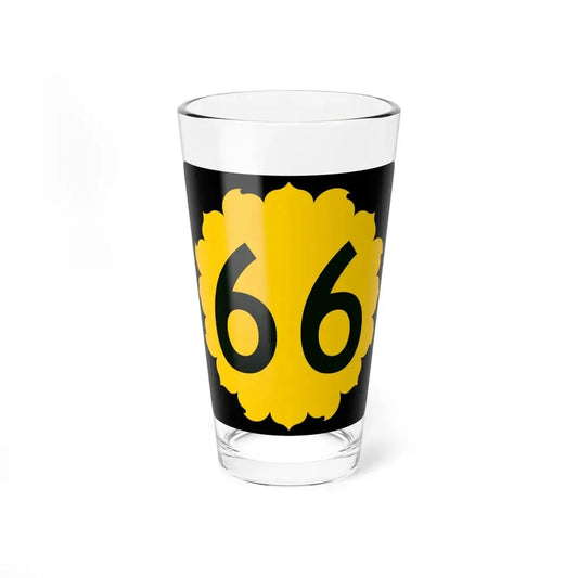 K-66 (Kansas) (Road Sign) Pint Glss 16oz 16oz - Go Mug Yourself