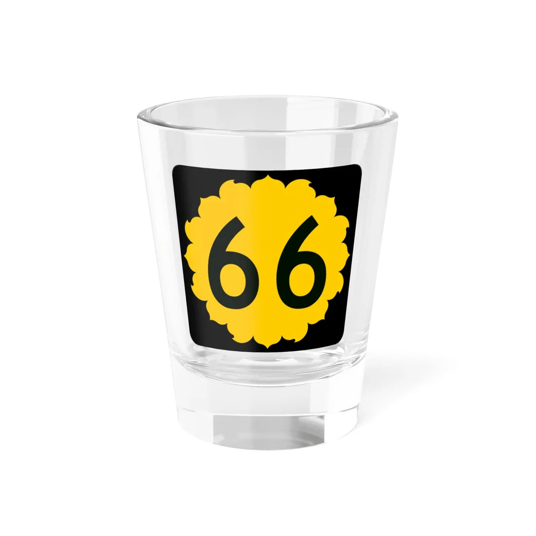 K-66 (Kansas) (Road Sign) Shot Glass 1.5oz 1.5oz - Go Mug Yourself