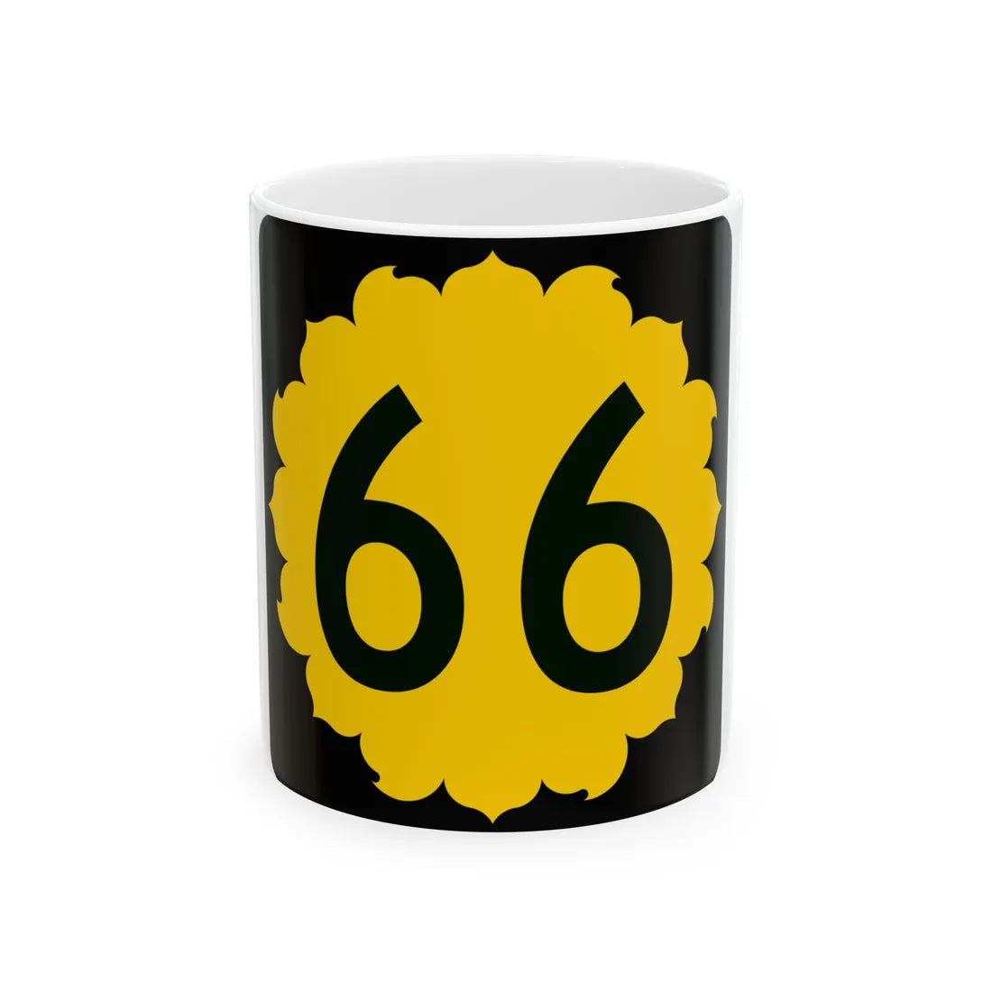 K-66 (Kansas) (Road Sign) White Coffee Mug 11oz - Go Mug Yourself