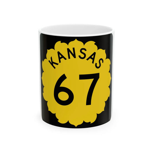 K-67 1962 (Kansas) (Road Sign) White Coffee Mug 11oz - Go Mug Yourself