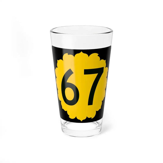 K-67 (Kansas) (Road Sign) Pint Glss 16oz 16oz - Go Mug Yourself