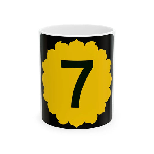 K-7 (Kansas) (Road Sign) White Coffee Mug 11oz - Go Mug Yourself