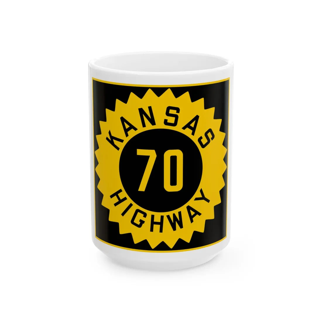 K-70 1926 (Kansas) (Road Sign) White Coffee Mug 15oz - Go Mug Yourself