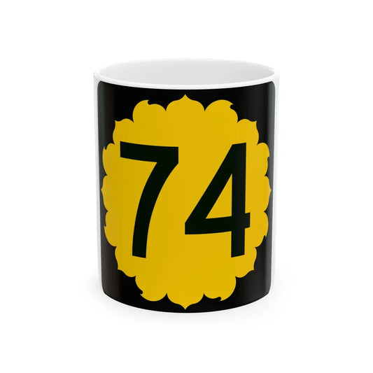 K-74 (Kansas) (Road Sign) White Coffee Mug 11oz - Go Mug Yourself