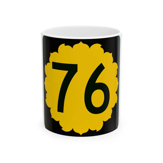 K-76 (Kansas) (Road Sign) White Coffee Mug 11oz - Go Mug Yourself