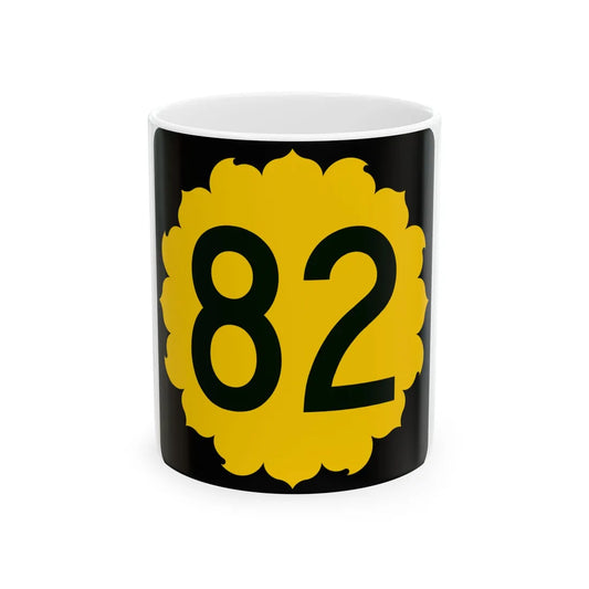 K-82 (Kansas) (Road Sign) White Coffee Mug 11oz - Go Mug Yourself