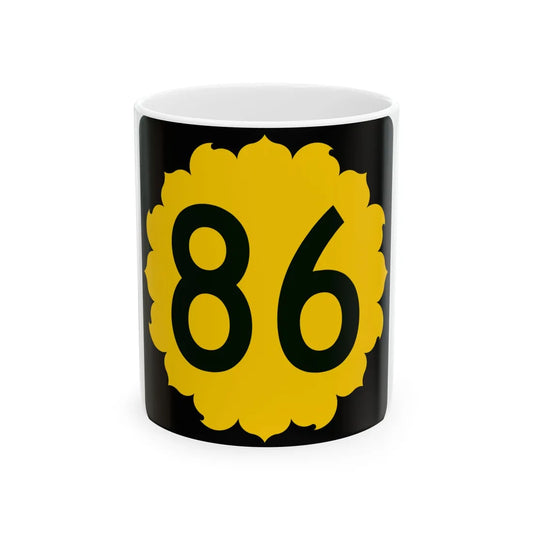 K-86 (Kansas) (Road Sign) White Coffee Mug 11oz - Go Mug Yourself