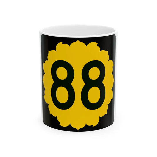 K-88 (Kansas) (Road Sign) White Coffee Mug 11oz - Go Mug Yourself