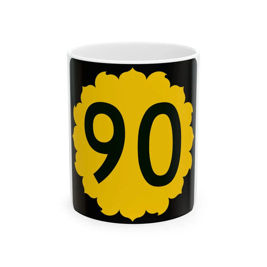 K-90 (Kansas) (Road Sign) White Coffee Mug 11oz - Go Mug Yourself