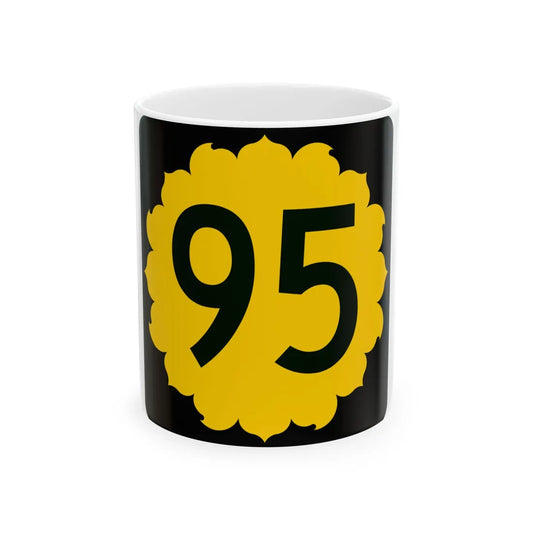 K-95 (Kansas) (Road Sign) White Coffee Mug 11oz - Go Mug Yourself