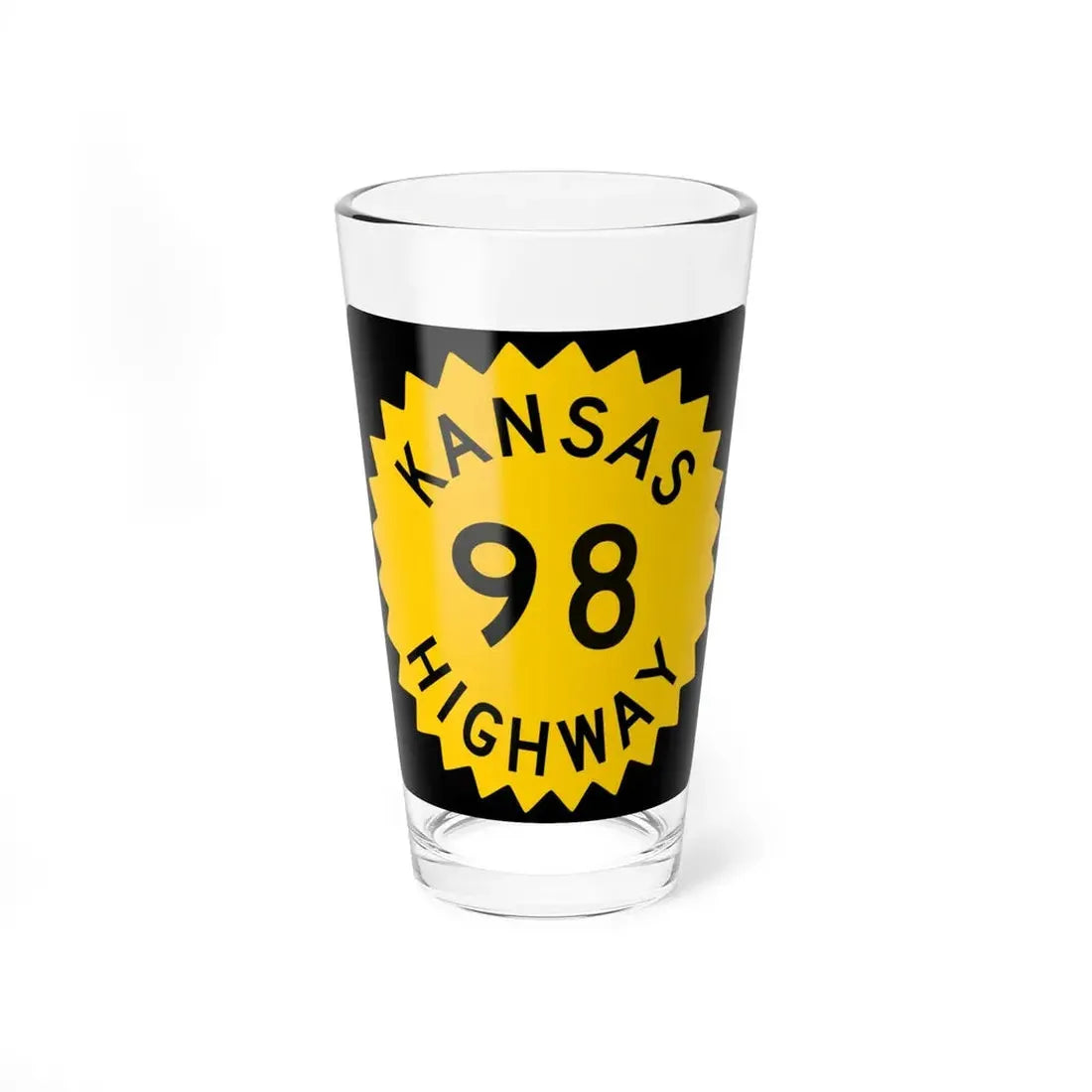 K-98 1948 (Kansas) (Road Sign) Pint Glss 16oz 16oz - Go Mug Yourself