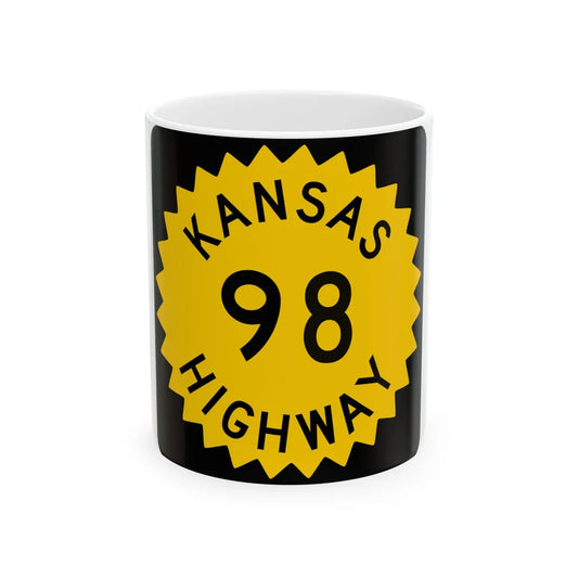 K-98 1948 (Kansas) (Road Sign) White Coffee Mug 11oz - Go Mug Yourself