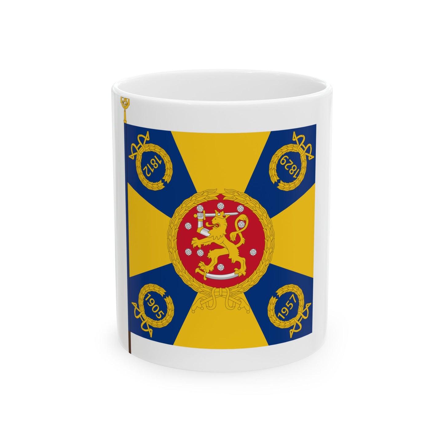 Kaartin pataljoonan lippu (Finland) White Coffee Mug-11oz-Go Mug Yourself