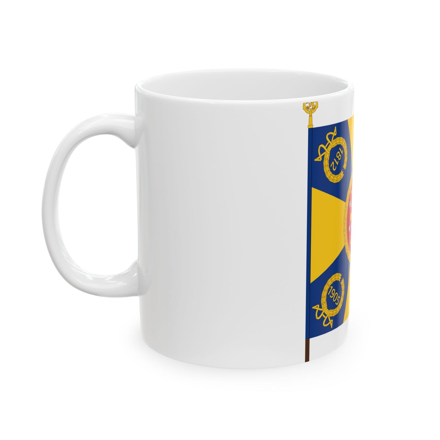 Kaartin pataljoonan lippu (Finland) White Coffee Mug-Go Mug Yourself